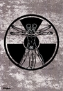 Cartoon: Nuclear Man (small) by Atilla Atala tagged vitruvian man nuclear radiation future danger people disease life nature