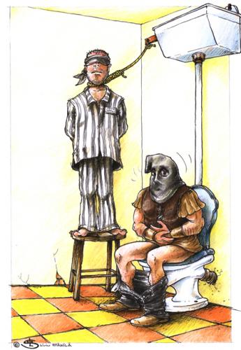 Cartoon: Double punishment (medium) by Liviu tagged wc,execution,hang,