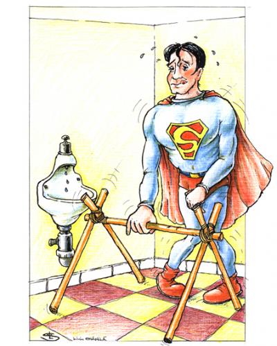 Cartoon: superman (medium) by Liviu tagged superhero,pee,bathroom,