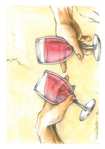Cartoon: the original (medium) by Liviu tagged wine,hands,god,gift