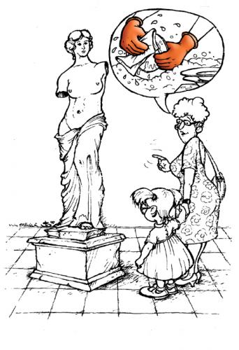 Cartoon: venus (medium) by Liviu tagged venus,mother,doughter,