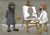 Cartoon: artistic reality (small) by Liviu tagged terrorist,painter,avatar