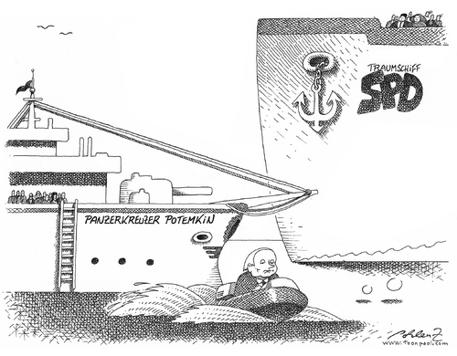 Cartoon: Abgang (medium) by Pohlenz tagged oskar,lafontaine,linke,spd
