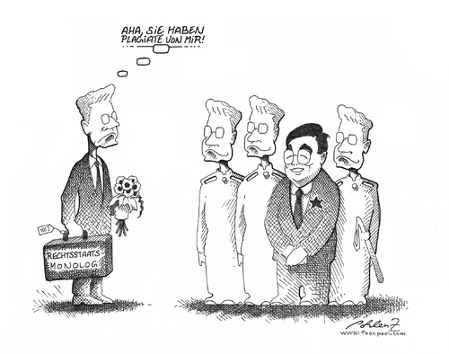Cartoon: China Visit (medium) by Pohlenz tagged westerwelle,china,fdp