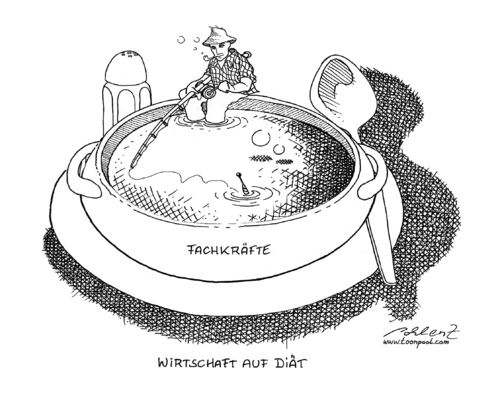 Cartoon: Fachkräftemangel (medium) by Pohlenz tagged fachkräfte,bildung,demografie