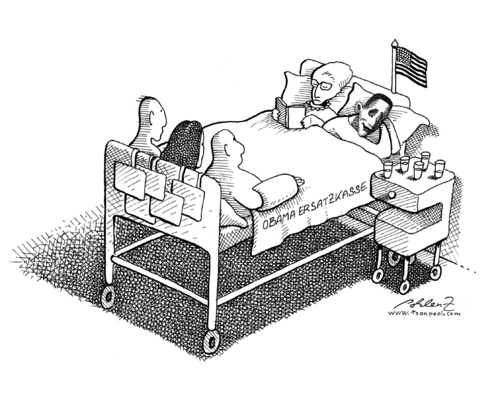 Cartoon: Obama Ersatzkasse (medium) by Pohlenz tagged obama,health,care