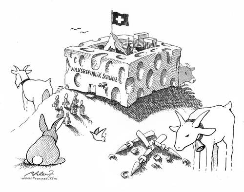 Cartoon: VR Schweiz (medium) by Pohlenz tagged schweiz,minarette,volksabstimmung,eu,zuwanderungsstopp