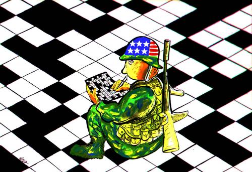 Cartoon: crossword puzzle (medium) by oguzgurel tagged humor