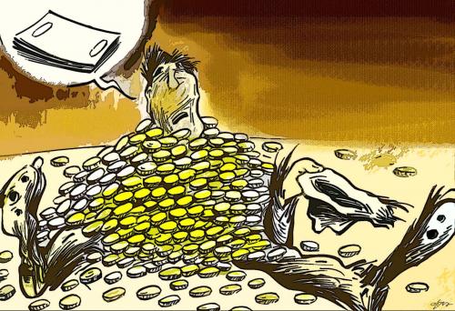 Cartoon: money (medium) by oguzgurel tagged humor