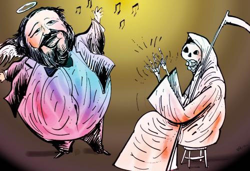 Cartoon: pavarotti (medium) by oguzgurel tagged humor