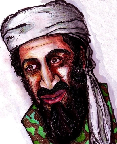 Cartoon: Osama Bin Laden (medium) by artistocrat tagged politics,terrorist,911,bin,laden,saudi