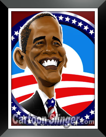 Cartoon: Obama Caricature (medium) by domarn tagged barack,obama,caricature,cartoon,political