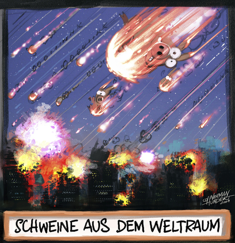 Cartoon: Schweine aus dem Wetlraum (medium) by norman100 tagged schweine,cartoon,fun