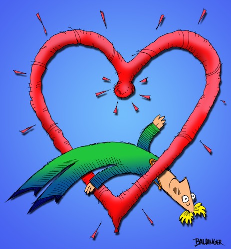 Cartoon: In Love (medium) by dbaldinger tagged happiness,heart,hearts,love