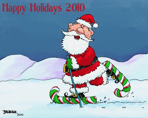 Cartoon: Happy Holidays 2010 (medium) by dbaldinger tagged santa,claus,kris,kringle,st,nicolas,christmas,greeting