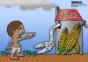 Cartoon: Biofuels (small) by dbaldinger tagged food corn poverty starvation 