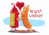 Cartoon: Sausage Love (small) by dbaldinger tagged currywurst,food,berlin,street,vendor,sausage