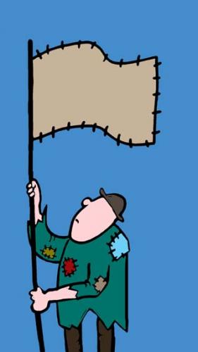 Cartoon: flagbeggar (medium) by alexfalcocartoons tagged flagbeggar