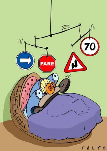 Cartoon: learning (medium) by alexfalcocartoons tagged cars,traffic,signal,learning,baby,