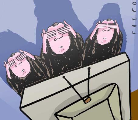 Cartoon: Not TV (medium) by alexfalcocartoons tagged not,tv,wise,monkeys