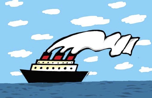 Cartoon: shipflag (medium) by alexfalcocartoons tagged shipflag