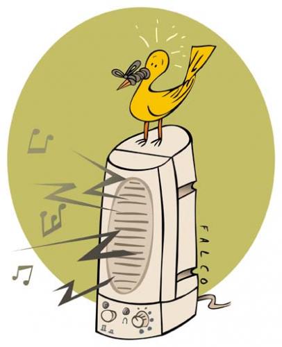 Cartoon: speaker (medium) by alexfalcocartoons tagged speaker