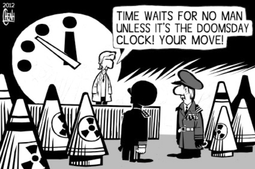 Cartoon: Doomsday clock (medium) by sinann tagged doomsday,clock,time,man