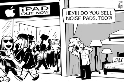 Cartoon: iPad sale (medium) by sinann tagged ipad,sale,noise