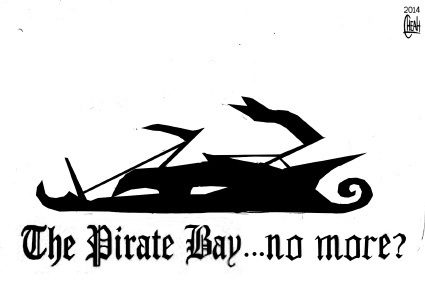 Cartoon: The Pirate Bay banned (medium) by sinann tagged pirate,bay,the,ban,stop