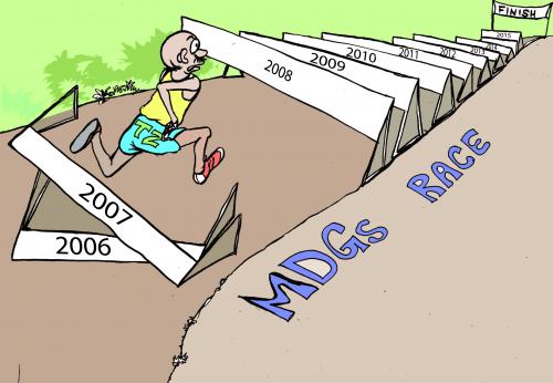 Cartoon: MDGs (medium) by fredhalla tagged mdgs,racing,