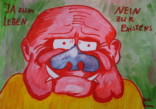 Cartoon: Ja zum Leben (medium) by Björn Krause tagged mo,
