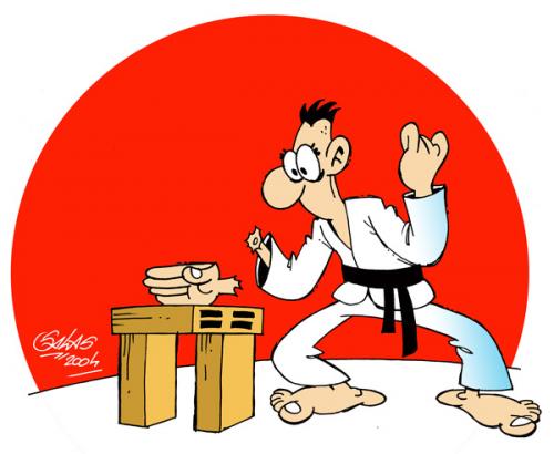 Cartoon: Karate (medium) by Salas tagged karate,brick,