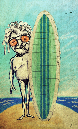 Cartoon: Surfer (medium) by meshall tagged surf