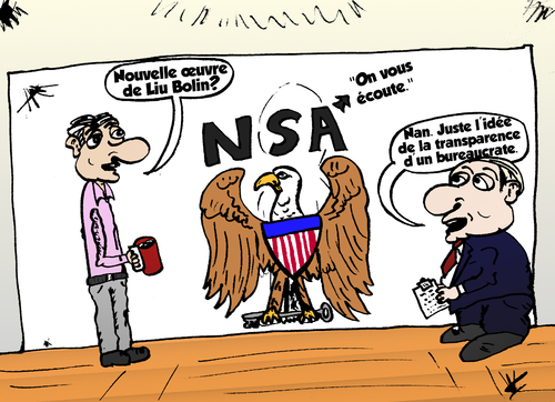 Cartoon: Liu Bolin et le NSA (medium) by BinaryOptions tagged option,binaire,options,binaires,optionsclick,trade,trader,trading,liu,bolin,art,artiste,invisible,espionnage,prisme,nsa,securite,nationale,agence,transparence,caricature,affaire,comic,webcomic,satire