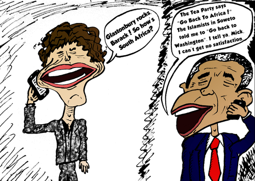 Cartoon: Mick Jagger Barack Obama comic (medium) by BinaryOptions tagged binary,option,options,trade,trader,trading,jagger,obama,editorial,business,politics,culture,cultural,optionsclick,political,politician,musician,historic
