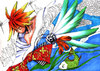 Cartoon: no title (small) by meyco tagged illust,wing,kimono
