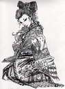 Cartoon: oiran (small) by meyco tagged oiran,japanese,kimono