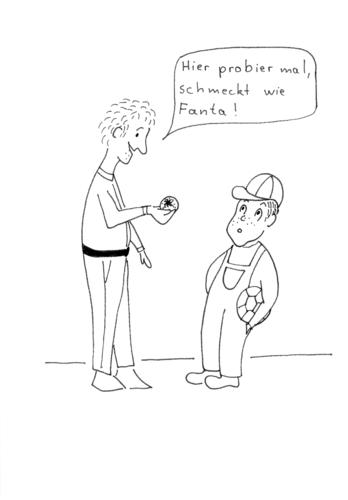 Cartoon: Fanta (medium) by heike gerber tagged familie,obst,orange,fanta,kinder,väter