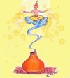 Cartoon: Sim Sa La Bim (small) by KatrinKaciOui tagged djin flaschengeist zauberer zauberei wünsche werden wahr flasche teppich zauberstaub