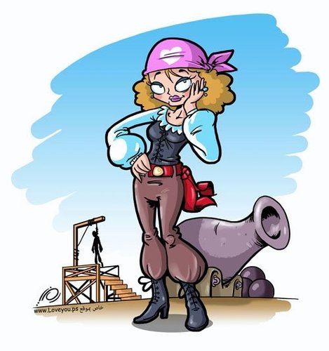 Cartoon: cute pirate (medium) by ramzytaweel tagged pirate,love,hang