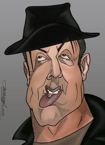 Cartoon: Silvester Stallone (medium) by Berge tagged caricature,american,actor,rocky,rambo