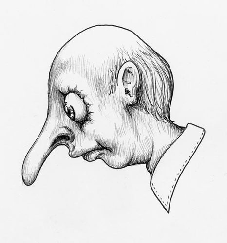 Cartoon: Big Nose (medium) by vokoban tagged pen,and,ink,doodle,drawing,scribble,pencil
