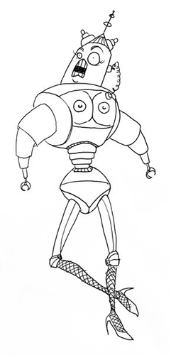 Cartoon: Robotica (medium) by vokoban tagged pen,and,ink,doodle,drawing,scribble,pencil