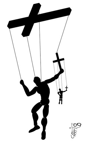 Cartoon: Kreuz und Einfluss (medium) by Ex-Muslim-at tagged kruzifix,kreuz,jesus,vatikan,schule