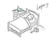 Cartoon: Annoying Alarm Clock (small) by Lopes tagged alarm,clock,bed,bedroom,sleeping,noise,hammer,broken