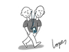 Cartoon: iPod Sharing (small) by Lopes tagged siamese,twins,ipod,mp3,player,music,listening