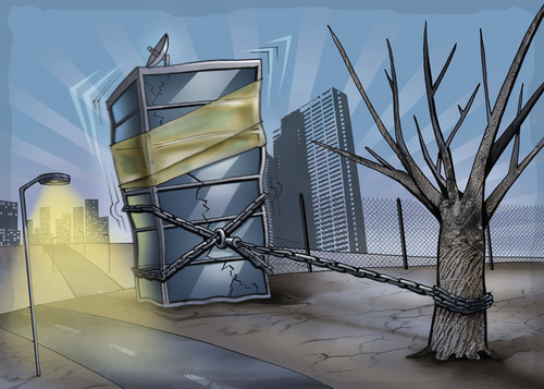 Cartoon: s (medium) by gamez tagged gmz,tree,light,block,sky,skiing