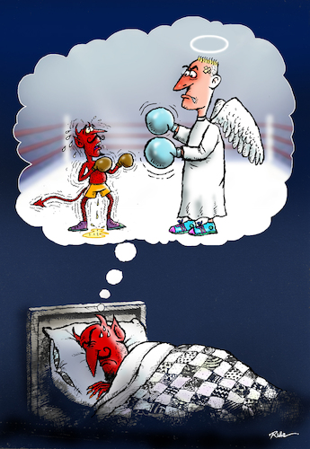 Cartoon: A terrifying nightmare of the De (medium) by Ridha Ridha tagged nightmare,terrifying,horror,devil,angel,boeing