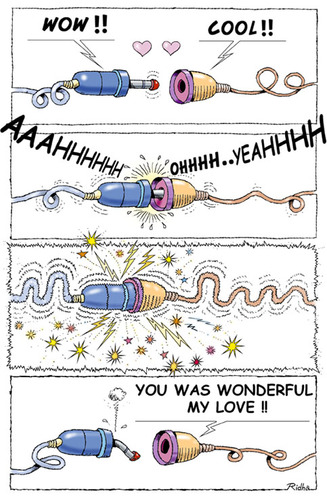 Cartoon: Electrical Sex (medium) by Ridha Ridha tagged electrical,page,from,ridha,erotic,cartoon,book,viva,eva,which,was,published,1994,in,germany