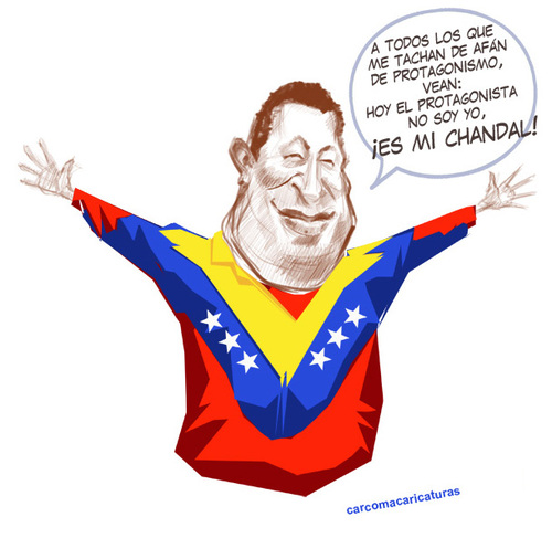 Cartoon: Hugo Chavez (medium) by carcoma tagged carcoma,deporte,chandal,venezuela,politica